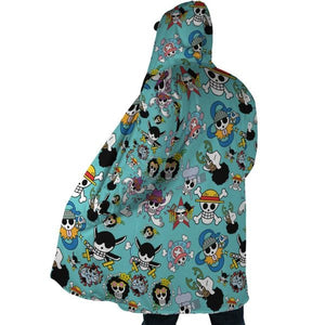 One Piece Jolly Roger Hooded Cloak Coat