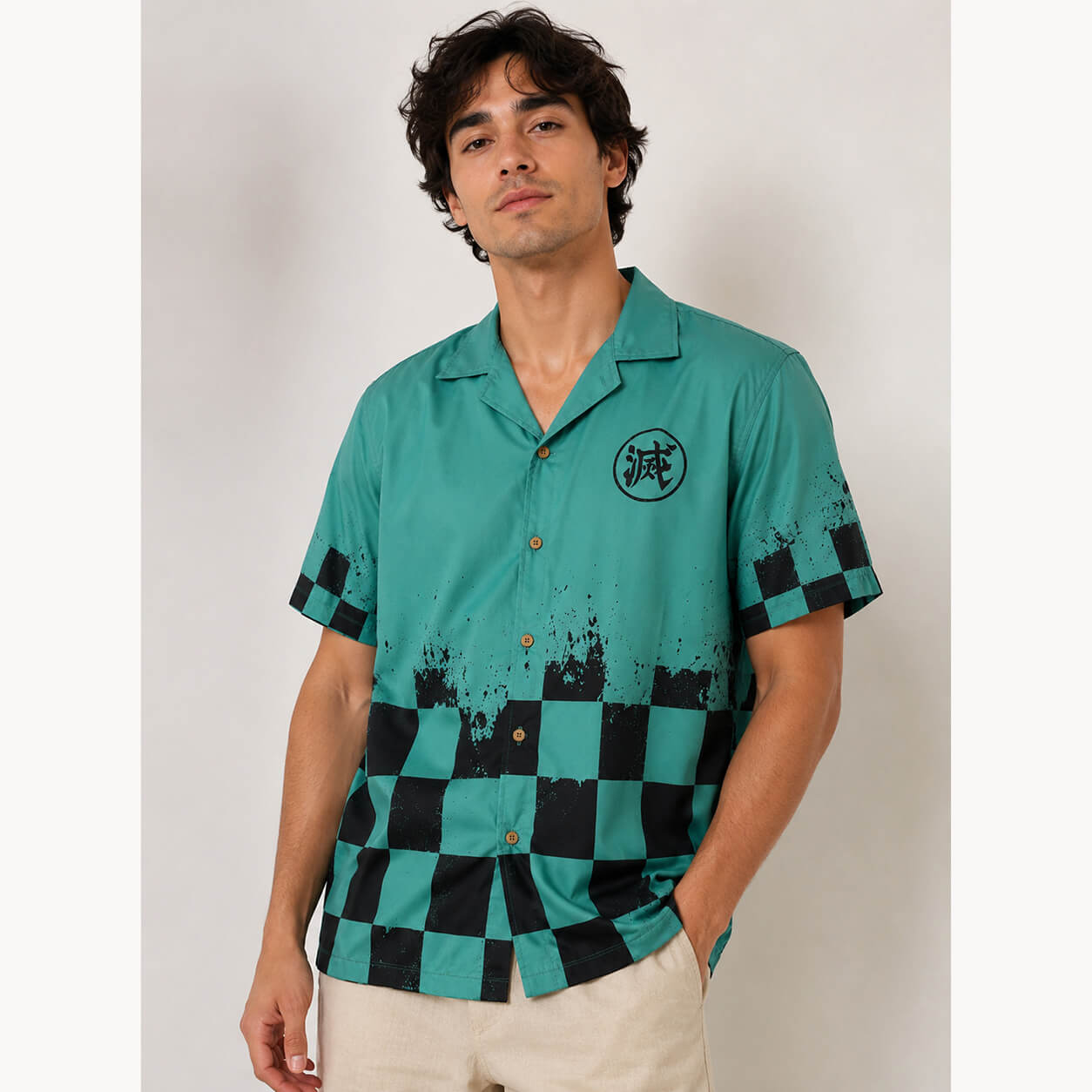 Tanjiro Kamado Demon Slayer Button Up Shirt