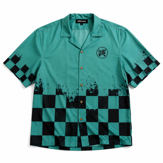 Tanjiro Kamado Demon Slayer Button Up Shirt