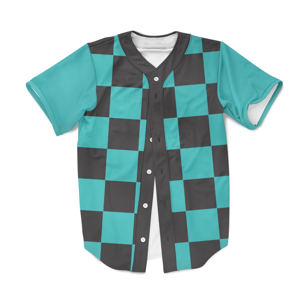 Tanjiru Classic Check Pattern Baseball Jersey