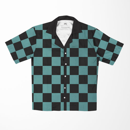Tanjiro Kamado Demon Slayer Check Pattern Hawaiian Shirt