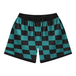 kimetsu Classic Green Check Mesh Shorts