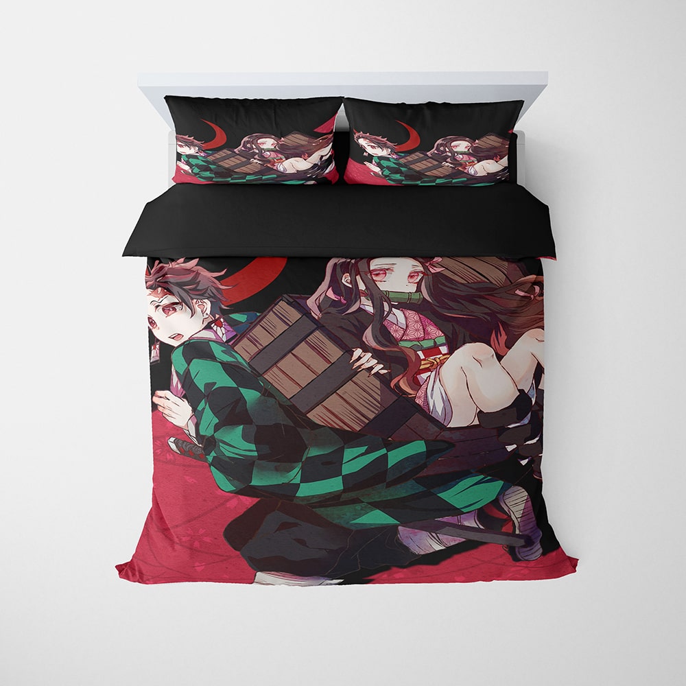 Tanjiro Nezuko Demon Slayer Crimson Comforter Set