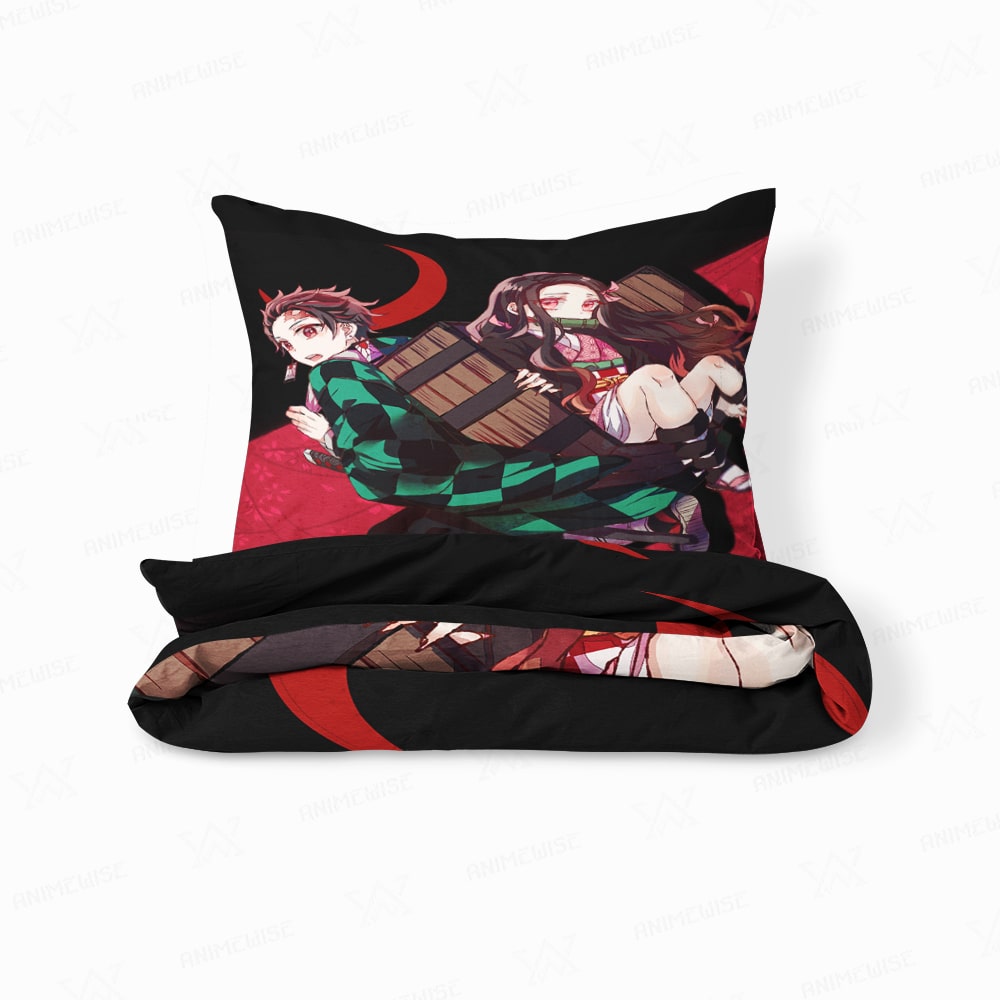 Tanjiro Nezuko Demon Slayer Crimson Comforter Set