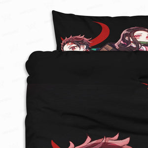 Tanjiro Nezuko Demon Slayer Crimson Comforter Set