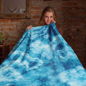 Tie Dye Blues Abstract Art Blanket