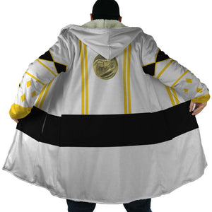 White Ranger Ninjetti Mighty Morphin Hooded Cloak Coat