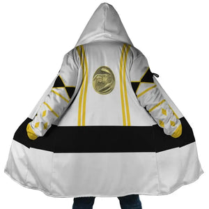 White Ranger Ninjetti Mighty Morphin Hooded Cloak Coat