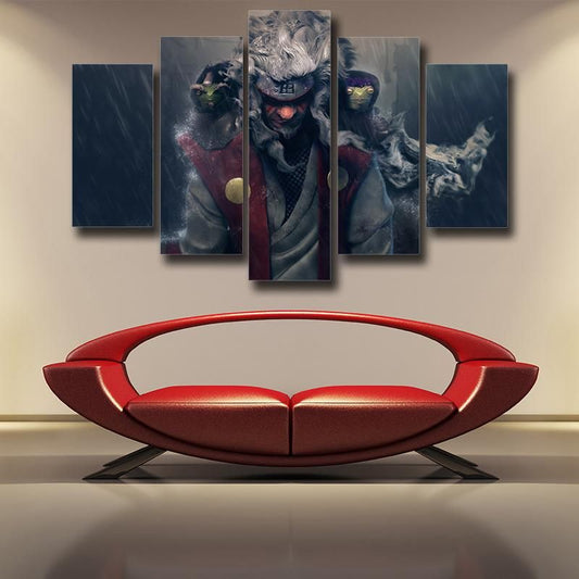 Cool Jiraya Sensei Naruto Canvas-Naruto-Canvas,Gray,Jiraiya,Naruto