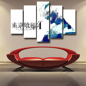 White Blue Kaneki Tokyo Ghoul Canvas