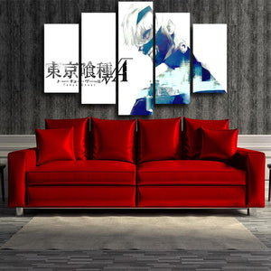 White Blue Kaneki Tokyo Ghoul Canvas