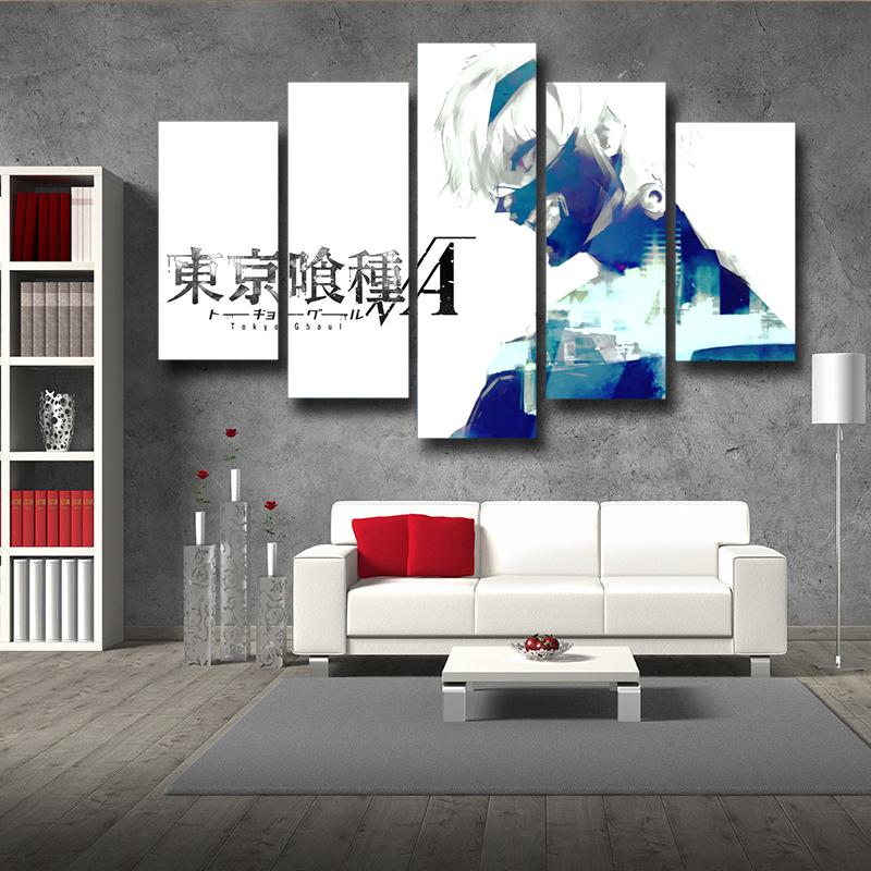 White Blue Kaneki Tokyo Ghoul Canvas