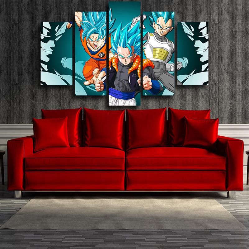 Goku Vegeta &amp; Gogeta Canvas SSJ God Blue