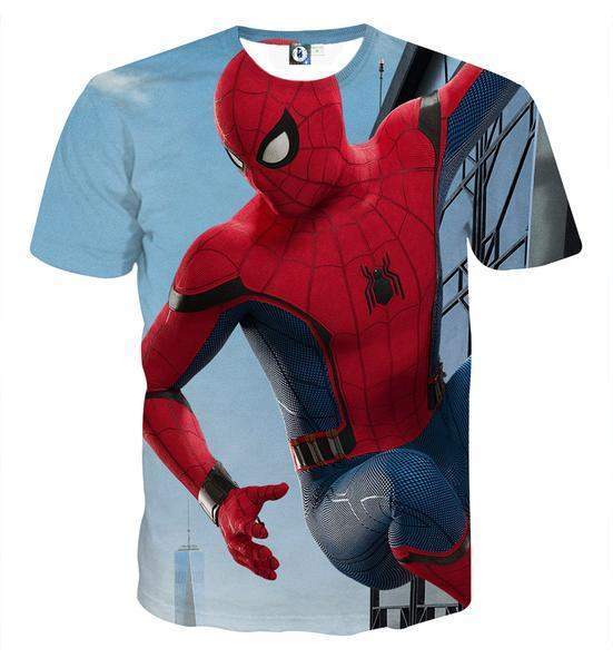 Hanging Spiderman T-shirt -3D Printed - Anime Wise