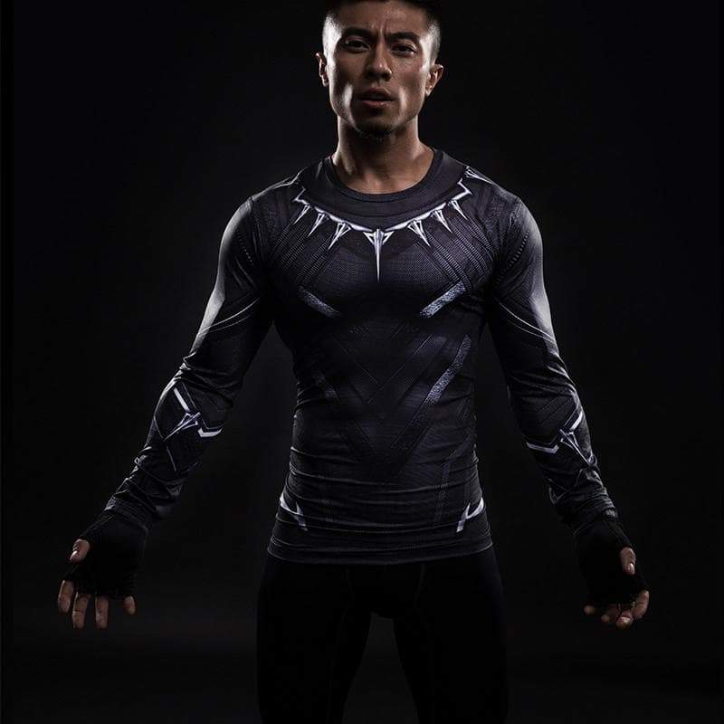 Black Panther Shirt Compression Long Sleeve Shirt