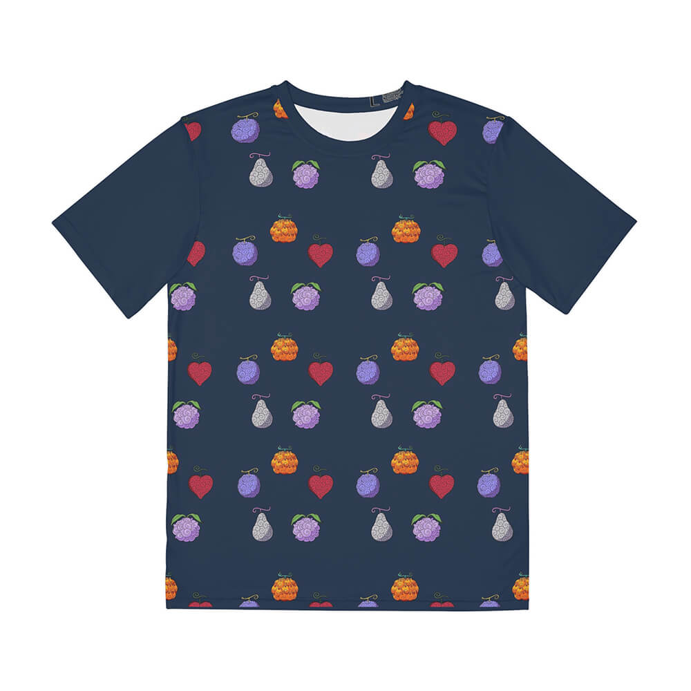Devil Fruits All Over Brushed One Piece Pattern T-Shirt