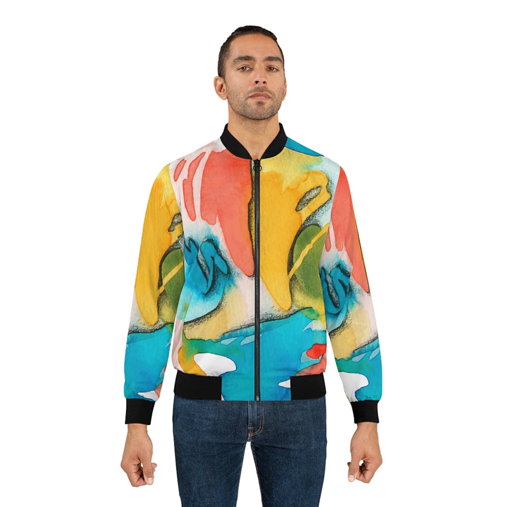 Abstract Dream Space Brushed Bomber Jacket