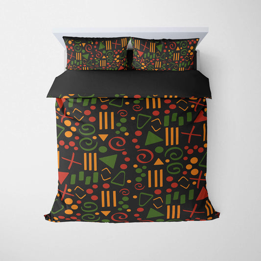 African Abstract Pattern Black Culture Comforter Set Bedding