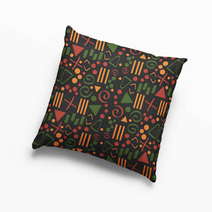 African Abstract Pattern Black Culture Throw Pillow