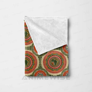 African Art Pattern Map Blanket