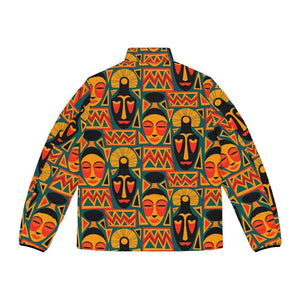 African Tribal Art Pattern Puffer Jacket