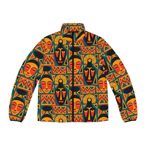 African Tribal Art Pattern Puffer Jacket