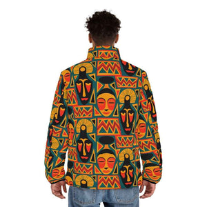 African Tribal Art Pattern Puffer Jacket