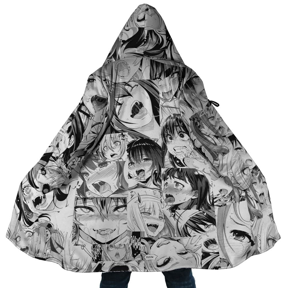 Ecchi Waifu Ahegao Hooded Cloak Coat