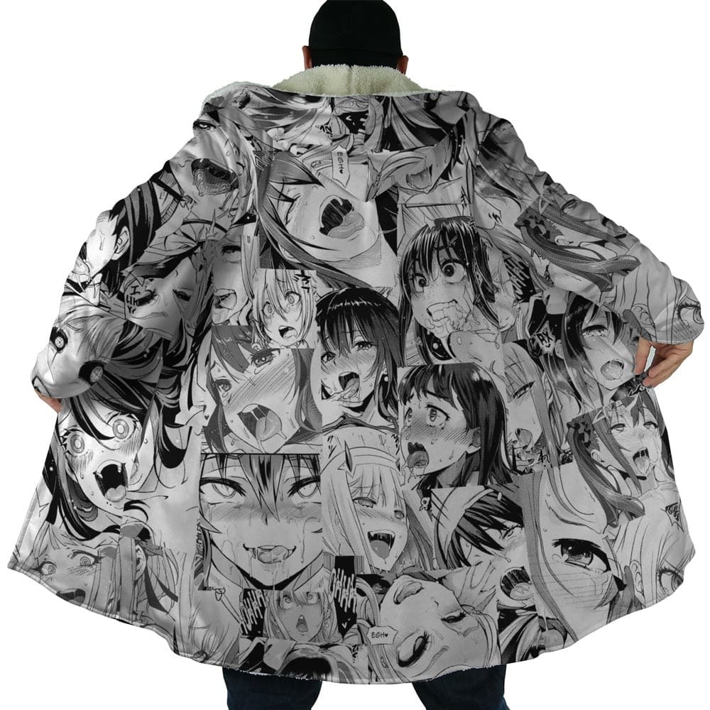 Ecchi Waifu Ahegao Hooded Cloak Coat