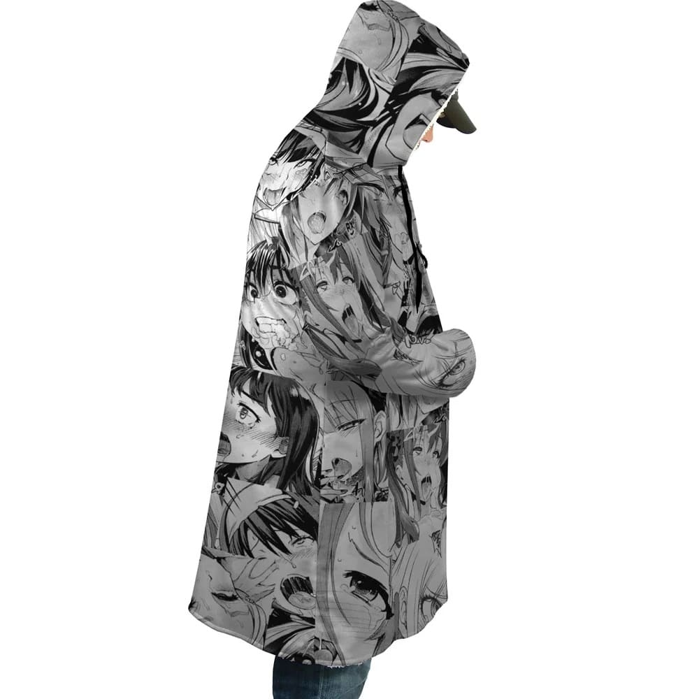 Ecchi Waifu Ahegao Hooded Cloak Coat