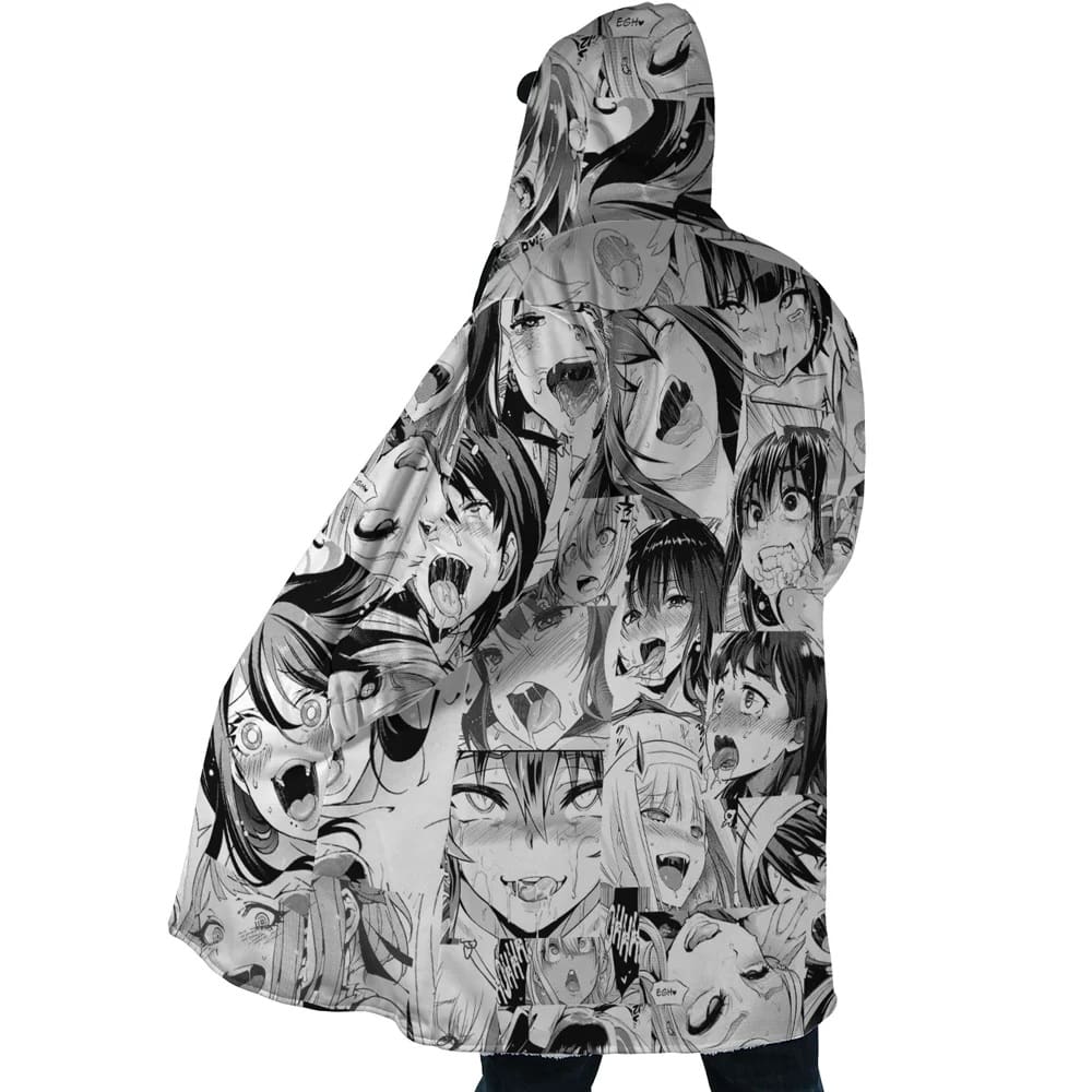 Ecchi Waifu Ahegao Hooded Cloak Coat