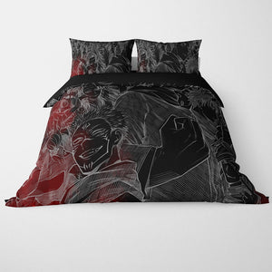 Jujutsu Anime Sketch Duvet Cover Set Bedding