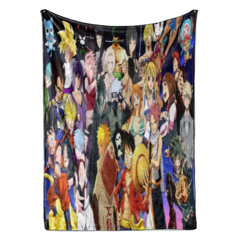 All Manga Love Anime Style Plush Blanket-Naruto-Blanket,Dragon Ball,Dragon Ball Blanket,Goku,My Hero Academia,My Hero Academia Blanket,Naruto,Naruto Blanket,Naruto Shippuden,Throw Blanket