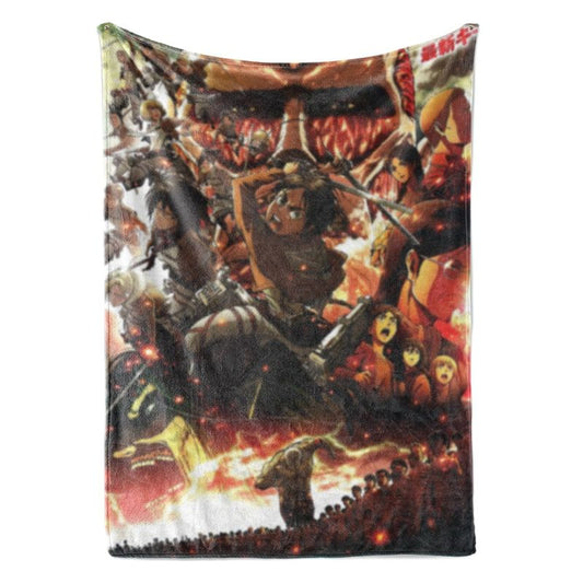 All Titan Crossover Modern Pattern Stitched Attack on Titan Blanket