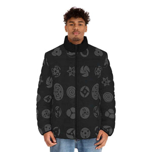 All Uchiha Eyes Naruto Puffer Jacket