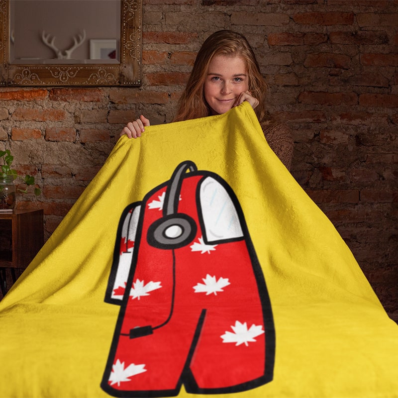 Among Us Hemp Leaves Fusion Look Plush Fleece Blanket