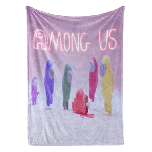 Among Us Pink Color Fusion Look Plush Fleece Blanket