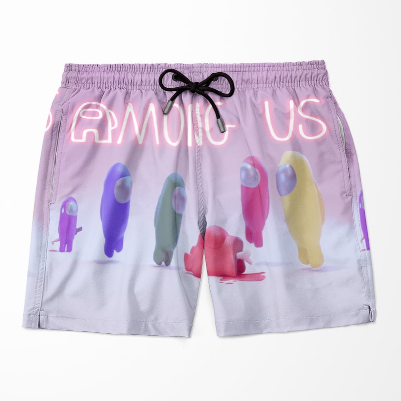 Among Us Pink Color Fusion Look Shorts