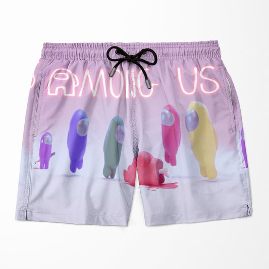 Among Us Pink Color Fusion Look Shorts