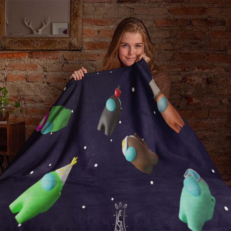 Among Us Space Fusion Plush Fleece Blanket