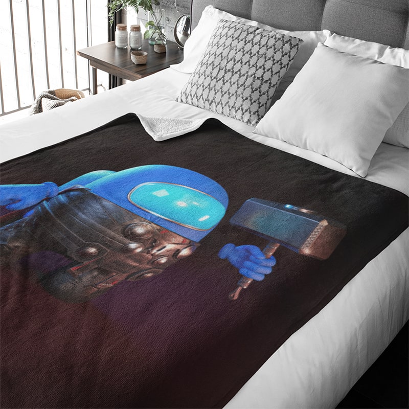 Among Us Thor Hammer Crossover Plush Fleece Blanket