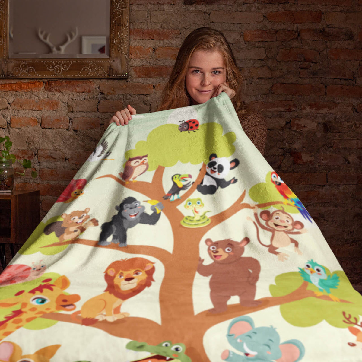 Animals Tree Kids Blanket