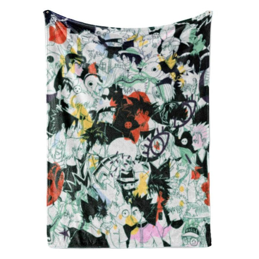 All Anime Legends Color Brushed Sketch Fusion Manga Blanket-Blanket-Blanket,Naruto,Naruto Blanket,Naruto Shippuden,Throw Blanket