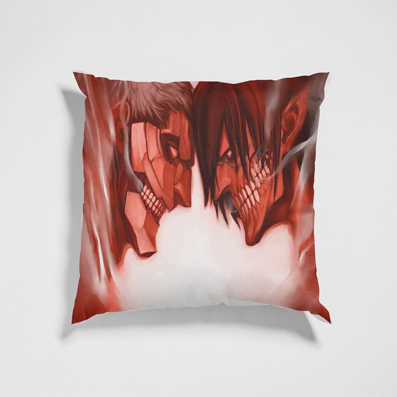 Armored Titan Attack Titan Face Of Attack on Titan Throw Pillow-AttackOnTitan-Attack On Titan,Attack on Titan Throw Pillow,Home Decor,Pillowcase,Throw Pillow