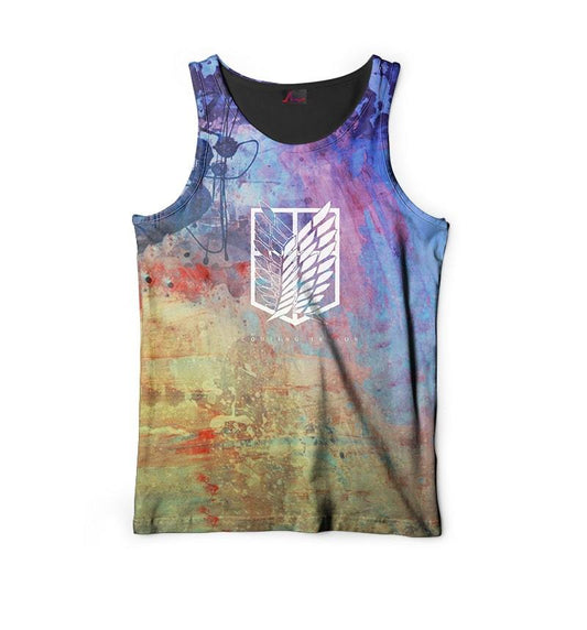 Attack on Titan Color Splatter Ti Dye Style Shingeki no Kyojin Tank Top