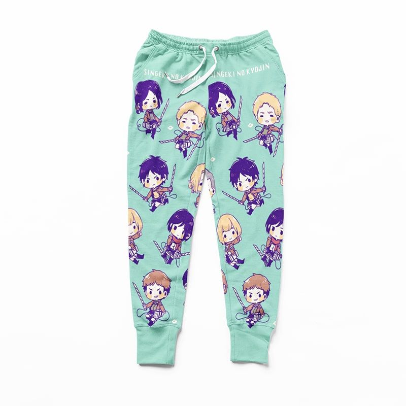 Attack on Titan Cool Chibi Survey Corps Brushed Sweatpants Joggers-Joggers-Activewear,Attack On Titan,Attack on Titan joggers,Joggers,Sweatpants