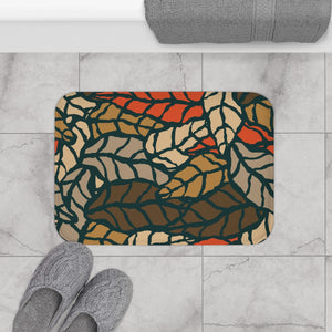 Autumn Leaf Abstract Blend Bath Mats