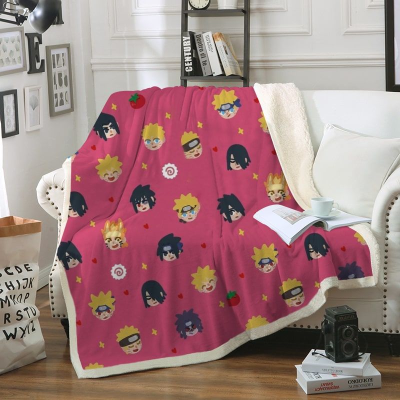 Naruto Sasuke Chibi Cool Art Anime Blanket-Blanket-Blanket,Naruto,Naruto Blanket,Naruto Shippuden,Throw Blanket