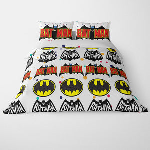 Comic Emblems All Over Brushed Duvet Cover set