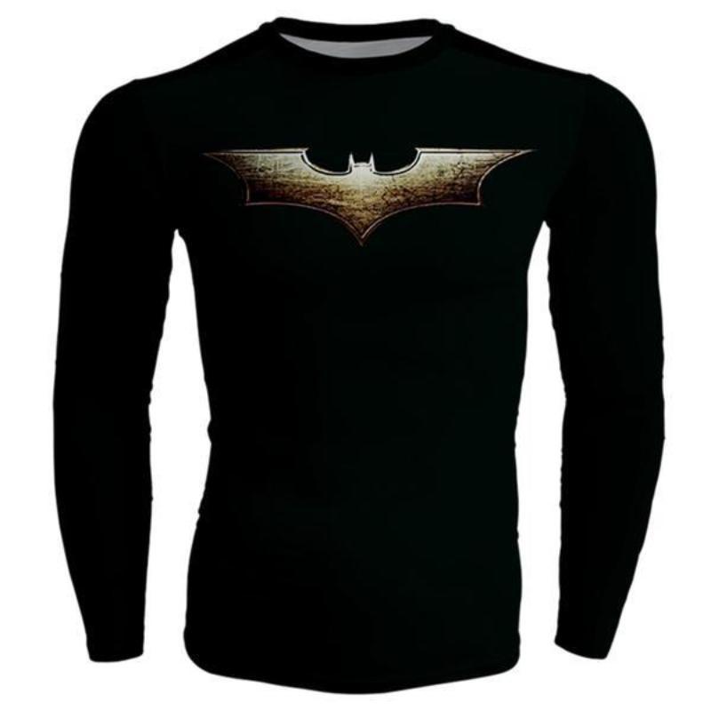 Batman Long Sleeve Shirt Bold Black Logo 3D Printed